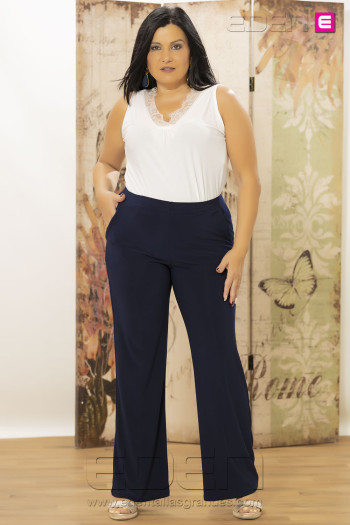 Pantalon danae marino punto bolsillos con alma - Imagen 2