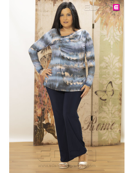 Pantalon danae marino punto bolsillos con alma - Imagen 1