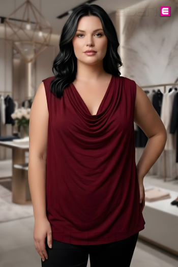 Top Drapeado Bordeaux Valeria Milano - Imagen 1