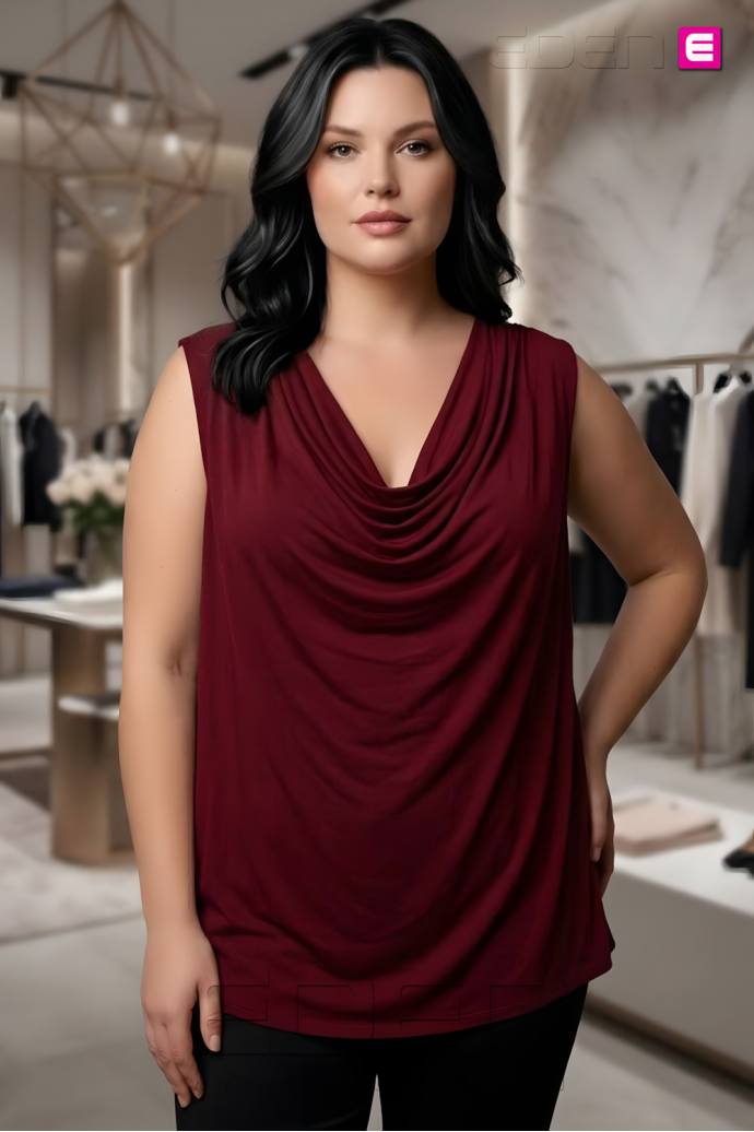 Top Drapeado Bordeaux Valeria Milano - Imagen 1