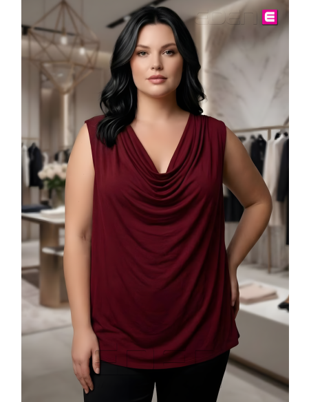 Top Drapeado Bordeaux Valeria Milano - Imagen 1
