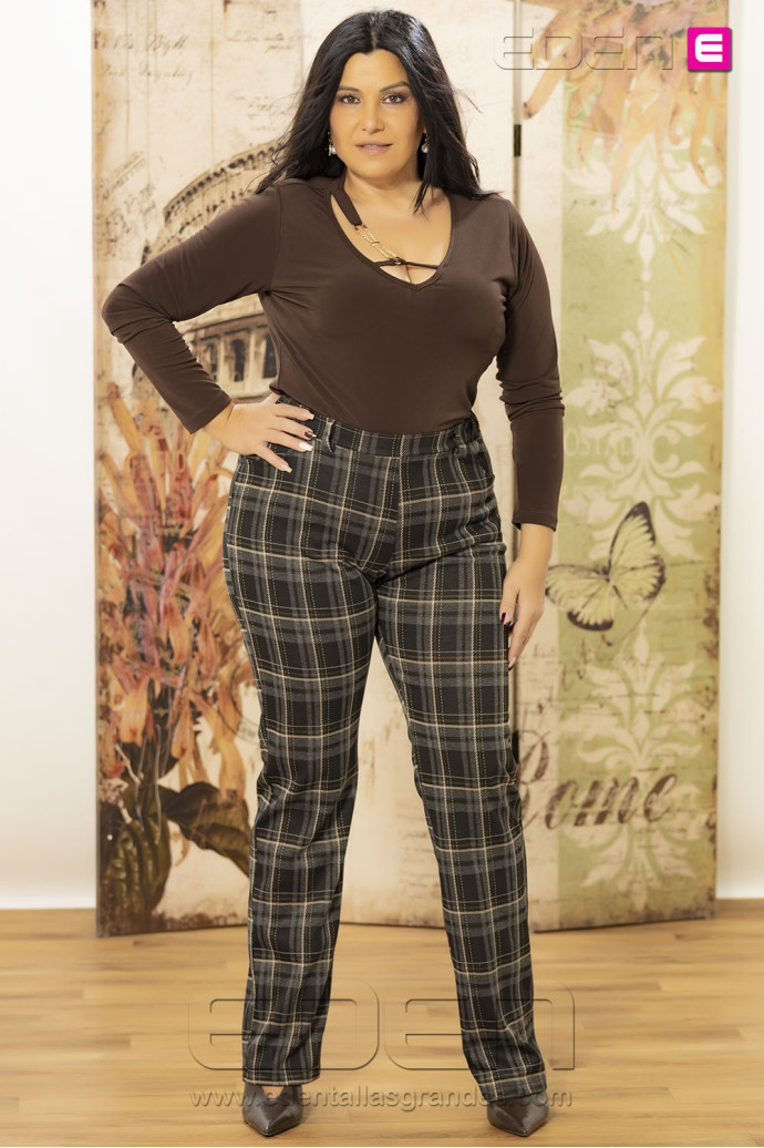 Pantalón Cuadros Coquina Isabel G - Imagen 3