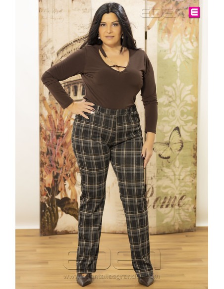 Pantalón Cuadros Coquina Isabel G - Imagen 3