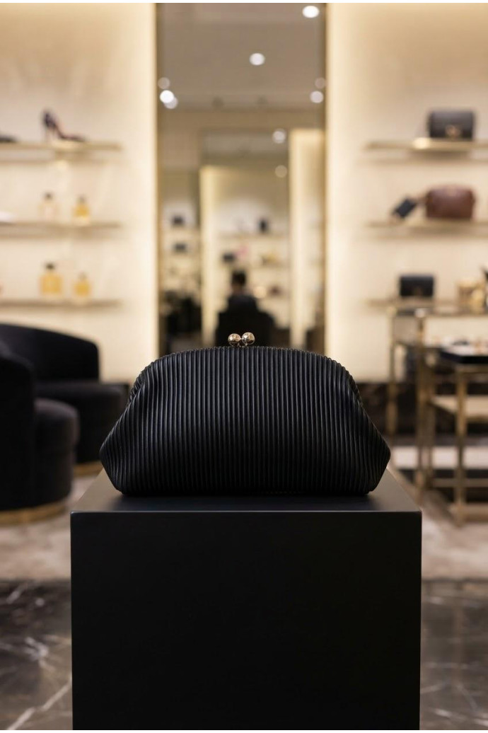 Bolso Plisado Alba Negro - Imagen 1