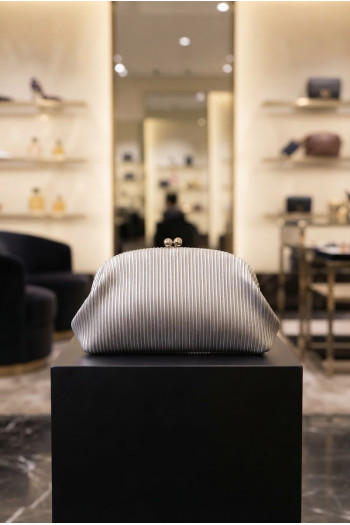 Bolso Plisado Alba Plateado - Imagen 1