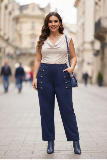 Pantalón Botones Shogun Marino Valeria Milano - Imagen 1