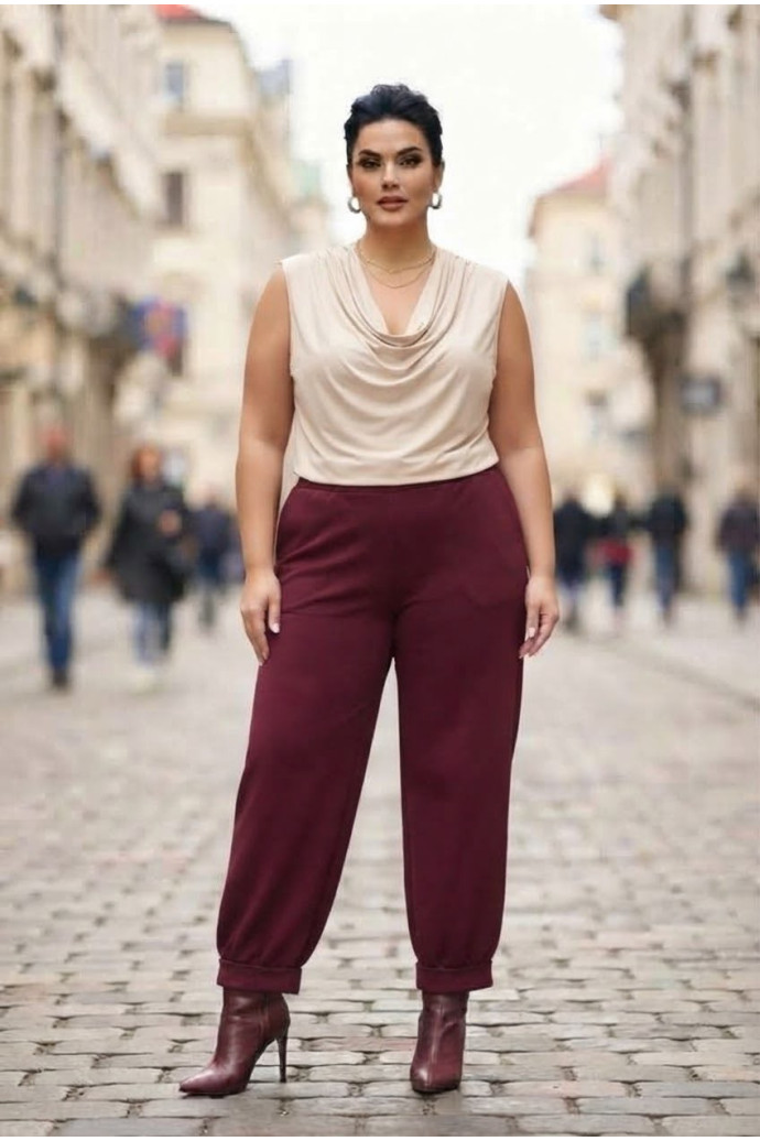 Pantalón Cargo Sucaján Bordeux Valeria Milano - Imagen 2