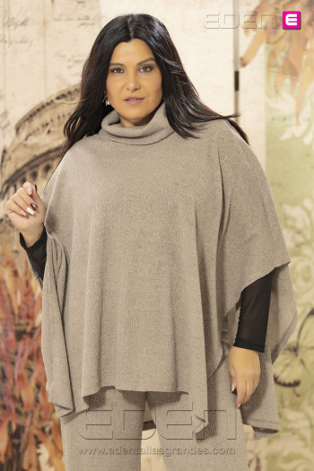 Poncho Mango Beige Con Alma - Imagen 1
