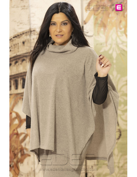 Poncho Mango Beige Con Alma - Imagen 2