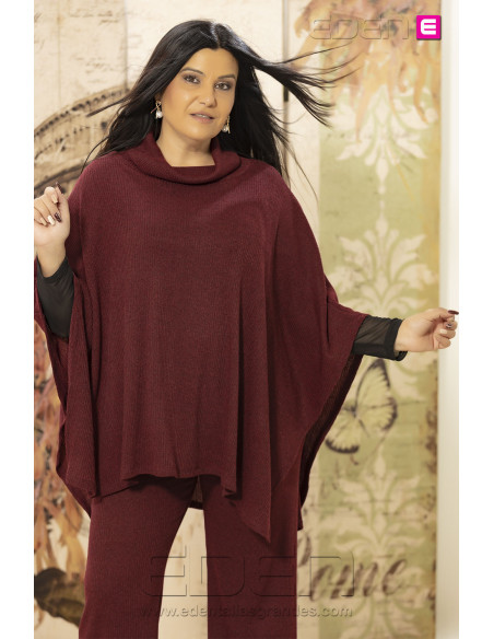 Poncho Mango Granate Con Alma - Imagen 1