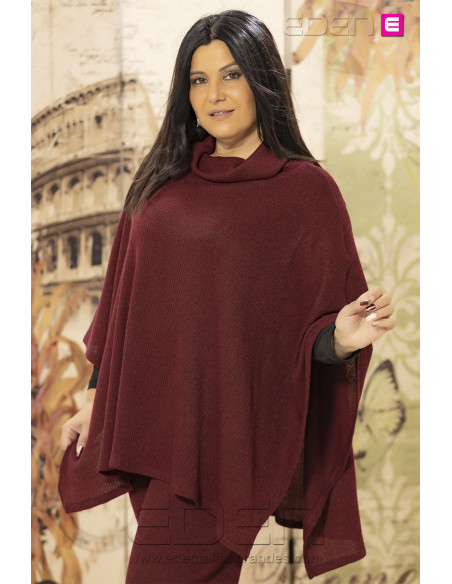 Poncho Mango Granate Con Alma - Imagen 2