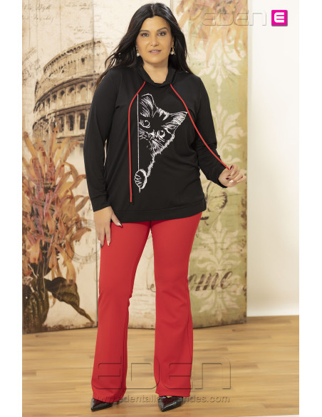 Pantalon rojo campana aire con alma - Imagen 1