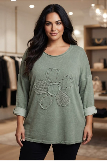 Camiseta Bloom Verde Valeria Milano - Imagen 1