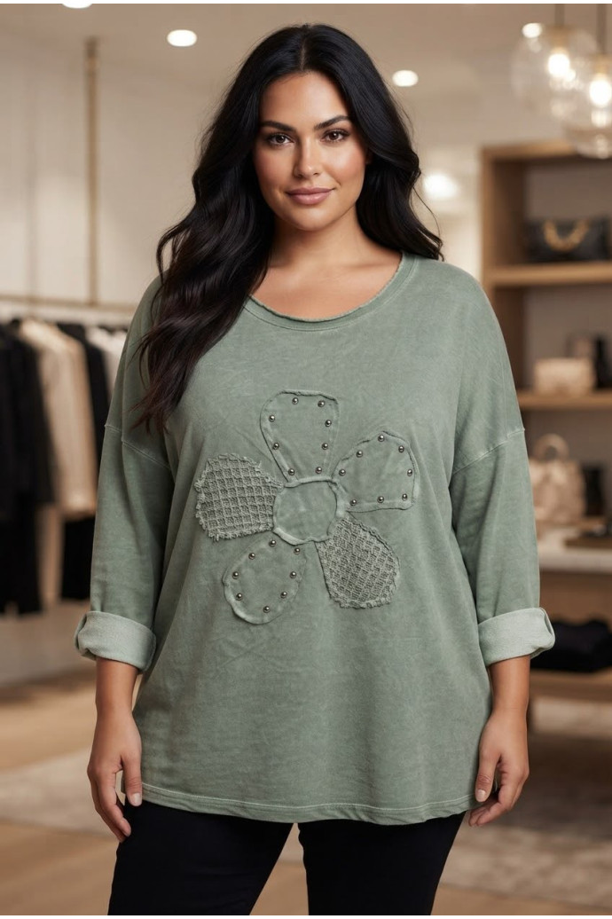 Camiseta Bloom Verde Valeria Milano - Imagen 1