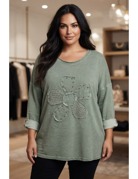 Camiseta Bloom Verde Valeria Milano - Imagen 1