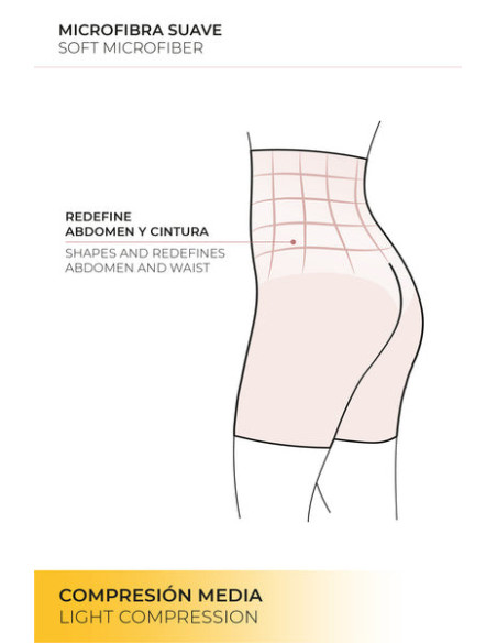 Faja alta Pantalón abdominal reductora tejido de tul negro Isabel Mora - Imagen 4