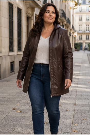 Chaqueta Metropolitan Polipiel Chocolate Velika - Imagen 1