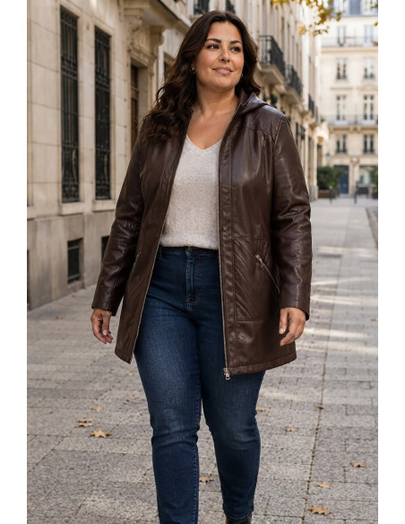 Chaqueta Metropolitan Polipiel Chocolate Velika - Imagen 1