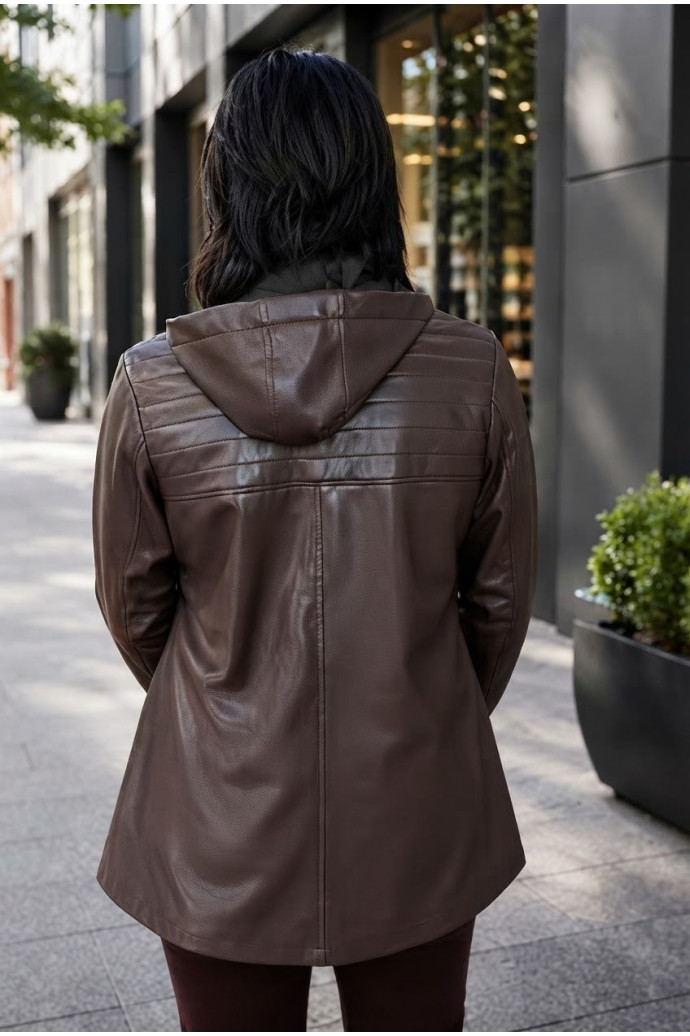Chaqueta Metropolitan Polipiel Chocolate Velika - Imagen 2