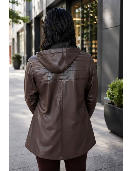 Chaqueta Metropolitan Polipiel Chocolate Velika - Imagen 2
