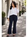 Pantalón Campana Crep Elástico Marino Velika