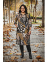Preventa Vestido Mocan Geometrico Con Alma