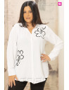 Camisa Flor Blanco Velika