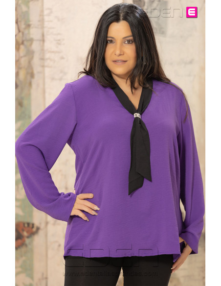 Blusa Corbata Morado Velika - Imagen 1