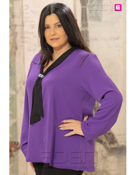 Blusa Corbata Morado Velika - Imagen 2