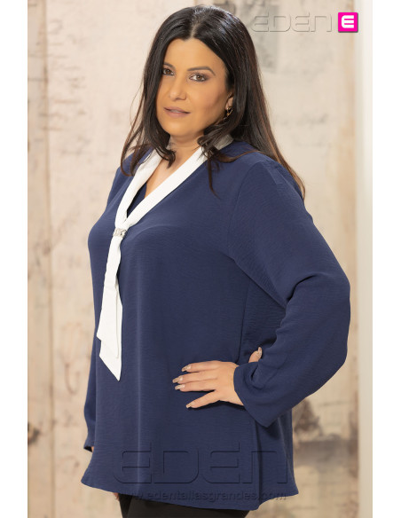Blusa Corbata Marino Velika - Imagen 2