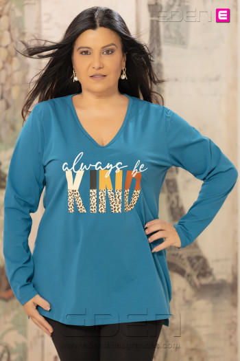Camiseta Kind Azul Velika - Imagen 1