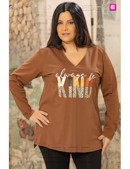 Camiseta Kind Marrón Velika - Imagen 1