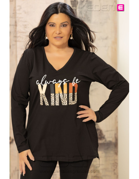 Camiseta Kind Negro Velika - Imagen 1