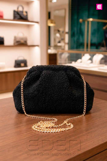 Bolso Cluth Moda Borreguito Negro - Imagen 1