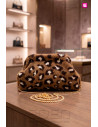 Bolso Cluth Moda Pelito Animal Print Marrón